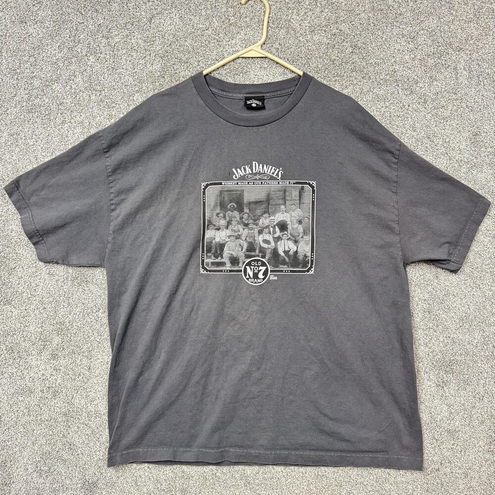 Vintage Jack Daniels Shirt Mens XL Gray Old No 7 Distillery Crew 2005 Whiskey